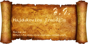 Hajdukovics Izaiás névjegykártya